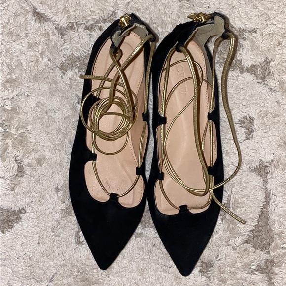 J.Crew Lace Up Suede Flats - Picture 1 of 3